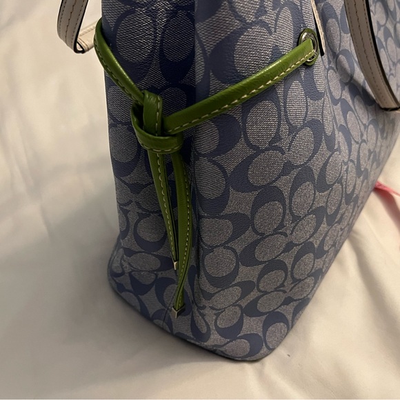 Vnt Coach pvc blue/green extra large purse and - Picture 11 of 17